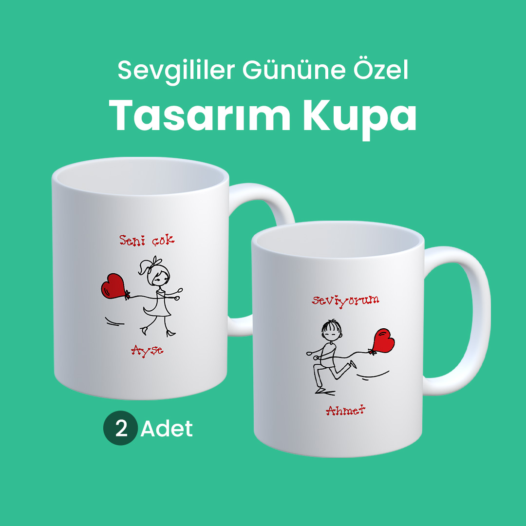 Sevgililer Gününe Özel Tasarımlı Kupa